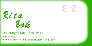 rita bok business card